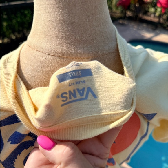 Vans Yellow Tee with Blue and Coral Graphic - Picture 3 of 3